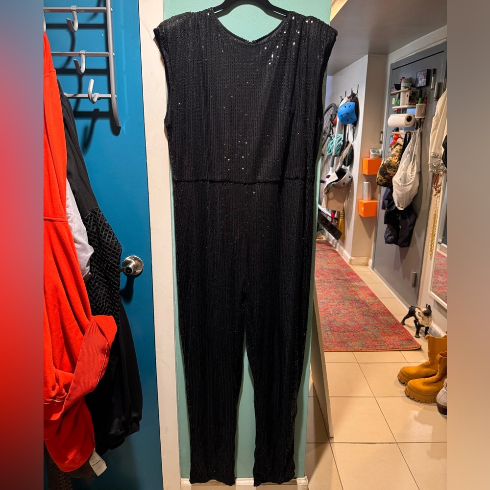 Black sequin jumpsuit